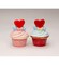 Ceramic Hearts Cupcake Salt and Pepper Shakers, Valentines Day Decor, Wedding Table Decor, Gift for Her